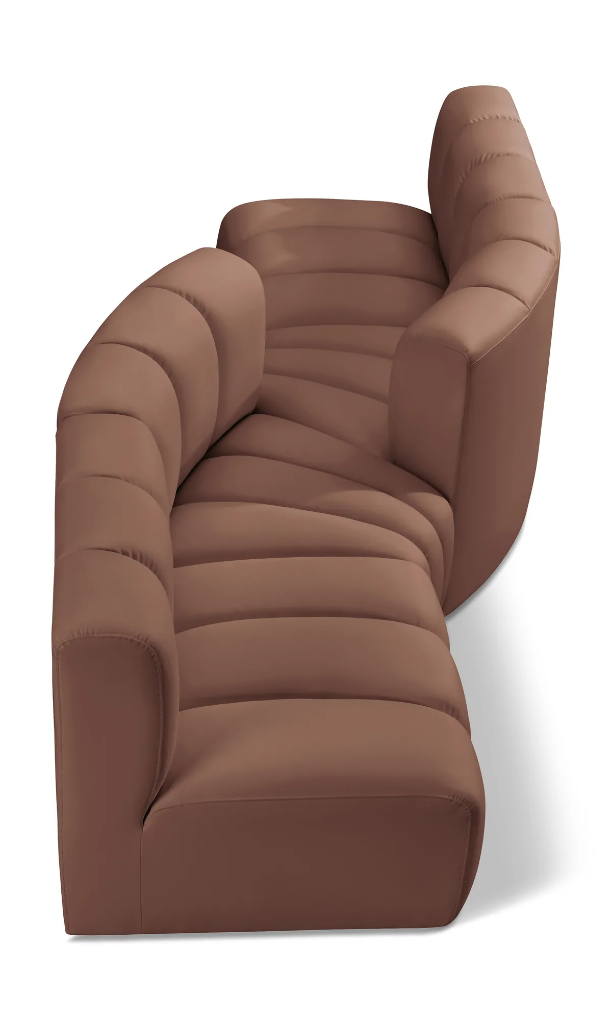 Arc - Faux Leather 4 Piece Sofa - Cognac