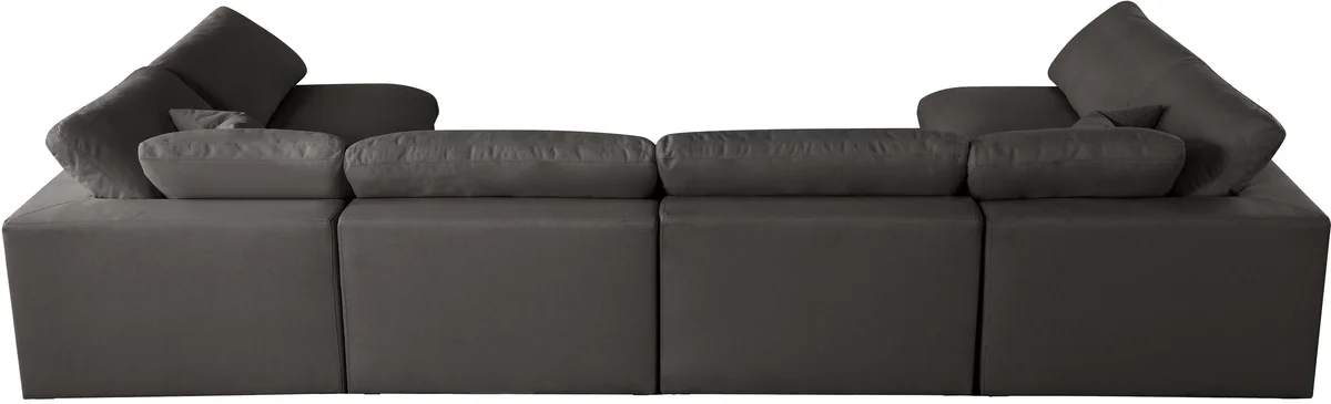 Plush - 6 Piece Modular U-Shaped Sectional - Gray