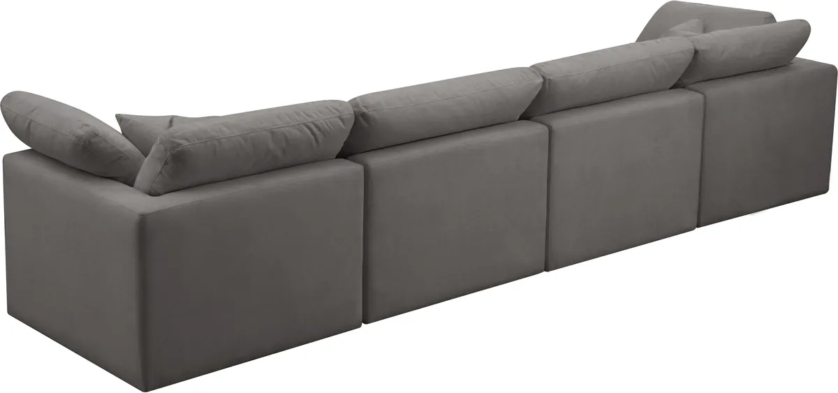 Plush - 4 Seat Modular Sofa - Gray