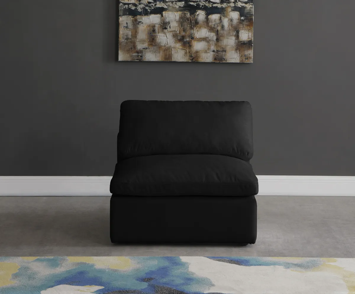 Plush - Armless Chair - Black