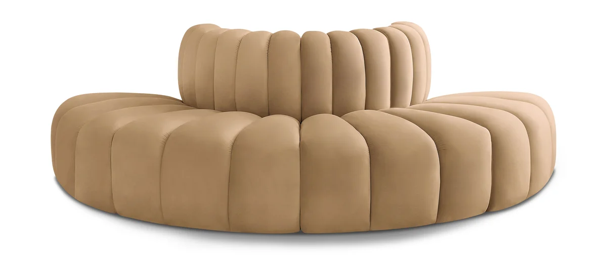 Arc - Velvet 4 Piece Modular Sofa - Camel
