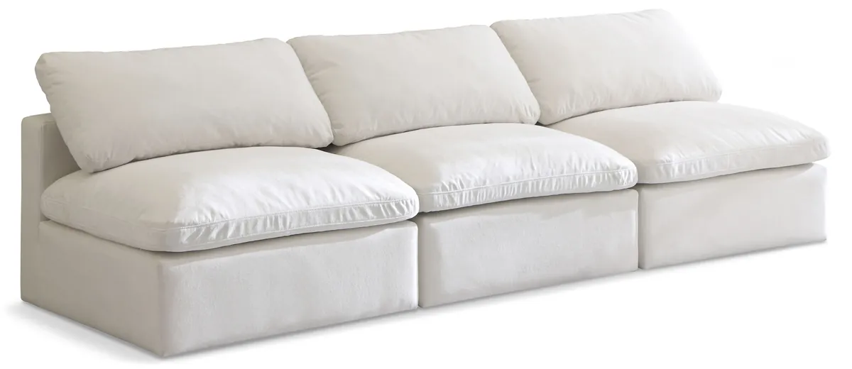 Plush - 3 Seat Modular Armless Sofa - Cream
