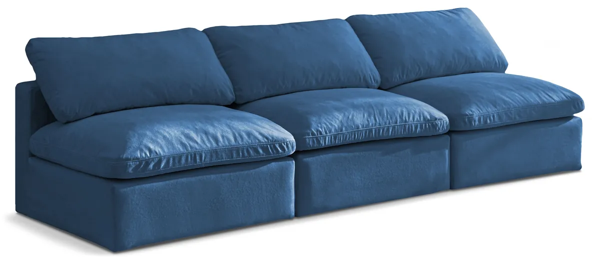 Plush - 3 Seat Modular Armless Sofa - Navy