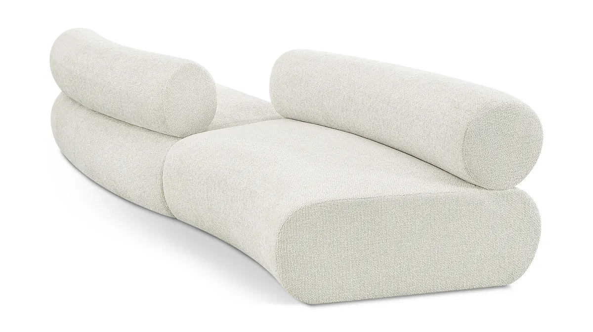 Bale - 2 Piece Curved Modular Sofa - Cream