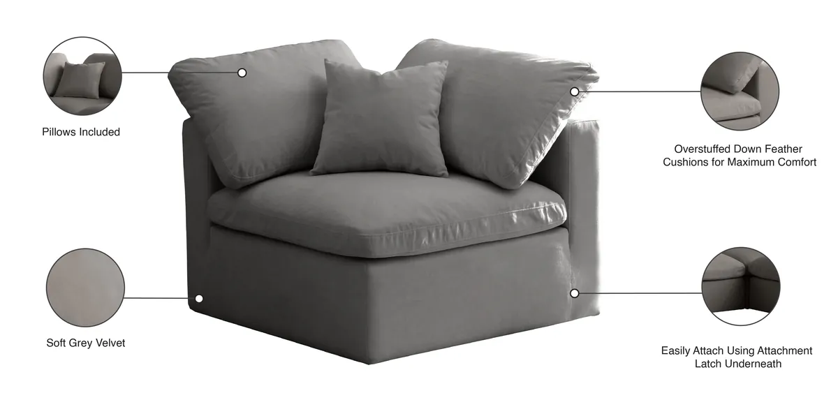 Plush - Corner Chair - Gray