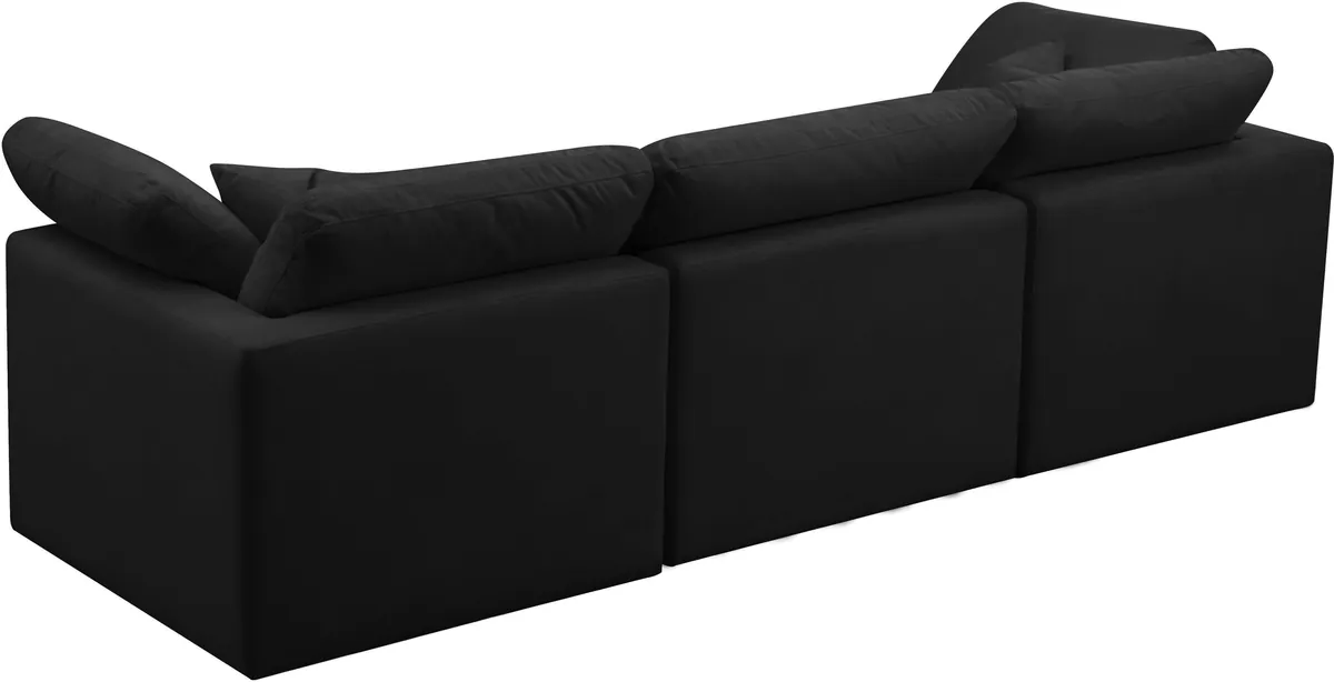Plush - 3 Seat Modular Sofa - Black
