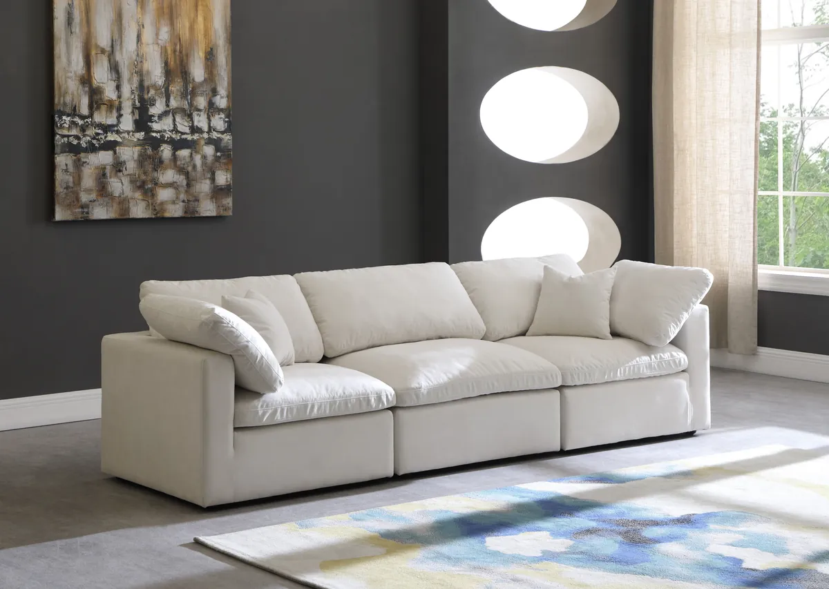 Plush - 3 Seat Modular Sofa - Cream - View 2