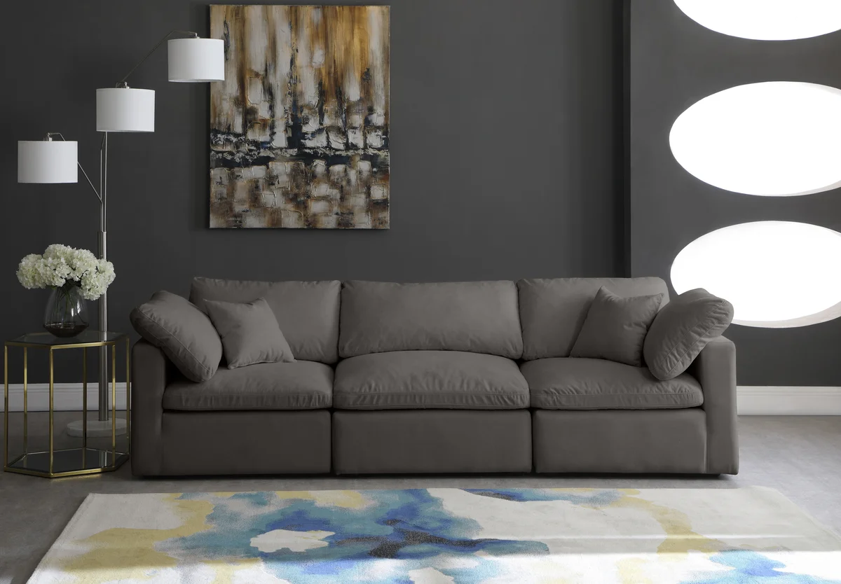 Plush - 3 Seat Modular Sofa - Gray