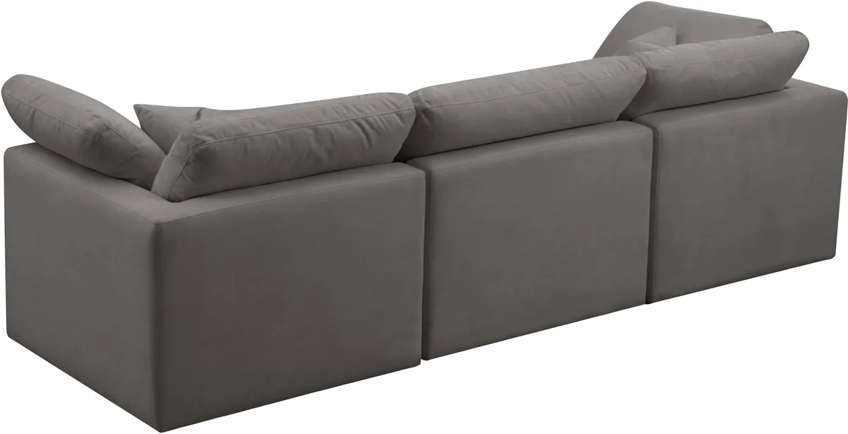 Plush - 3 Seat Modular Sofa - Gray