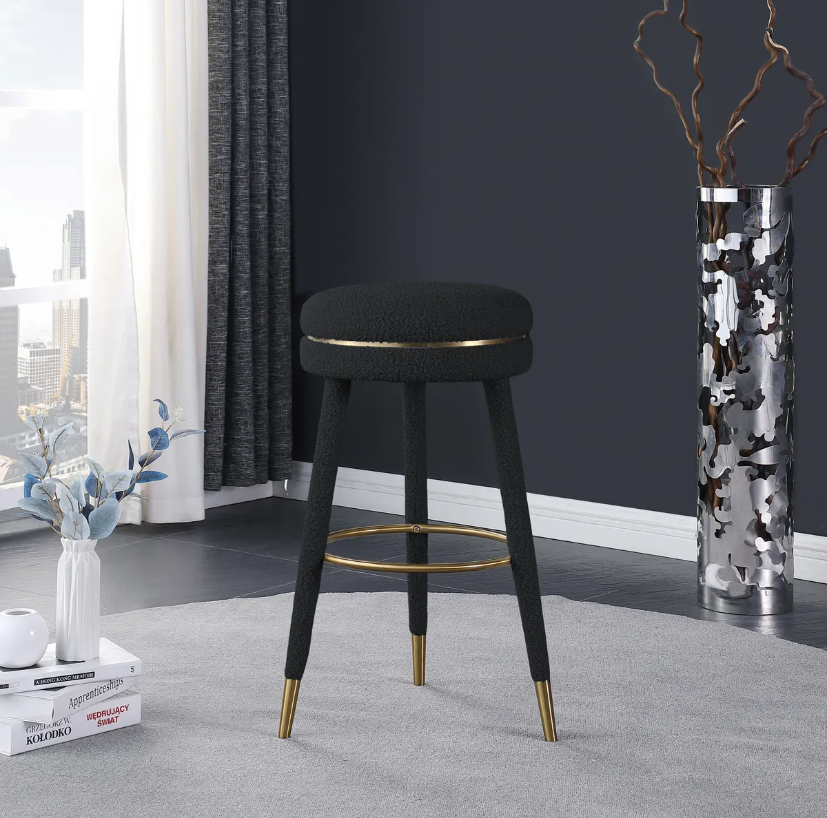 Coral - Bar Stool - Black - View 2
