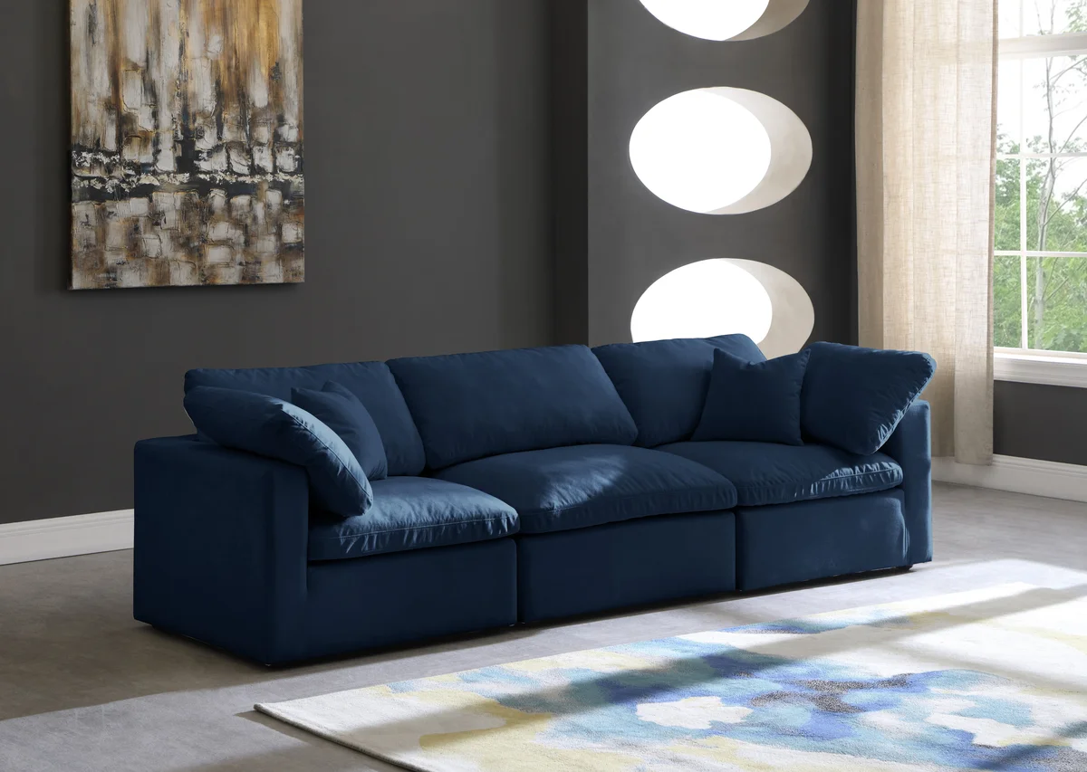 Plush - 3 Seat Modular Sofa - Navy - View 2