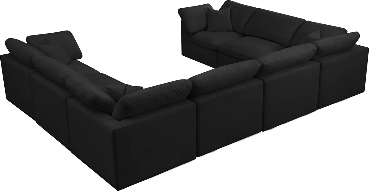 Plush - 8 Piece Modular Sectional - Black