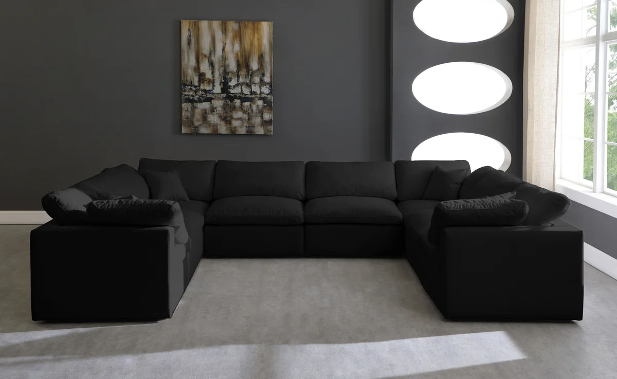 Plush - 8 Piece Modular Sectional - Black
