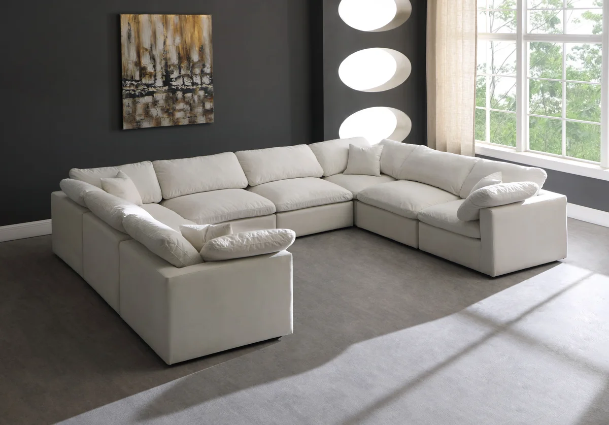 Plush - 8 Piece Modular Sectional - Cream