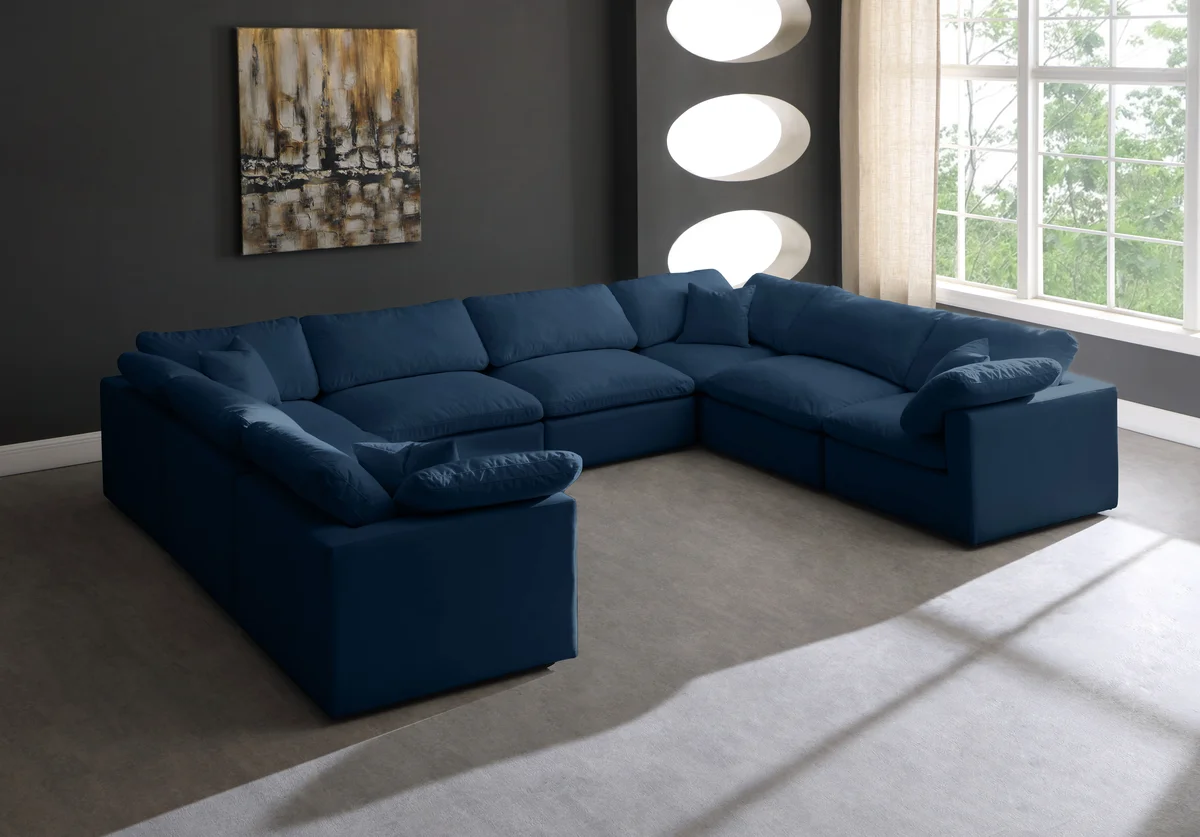 Plush - 8 Piece Modular Sectional - Navy - View 2