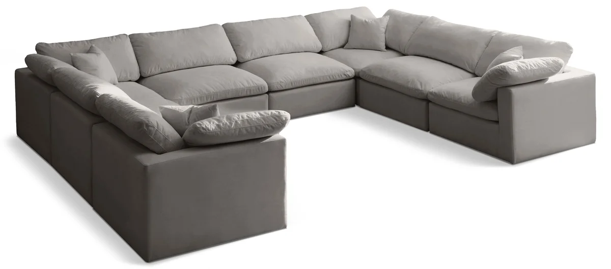 Plush - 8 Piece Modular Sectional - Gray
