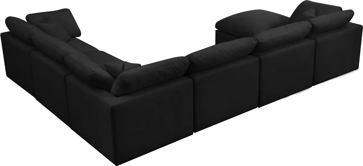 Plush - 7 Piece Modular Sectional - Black