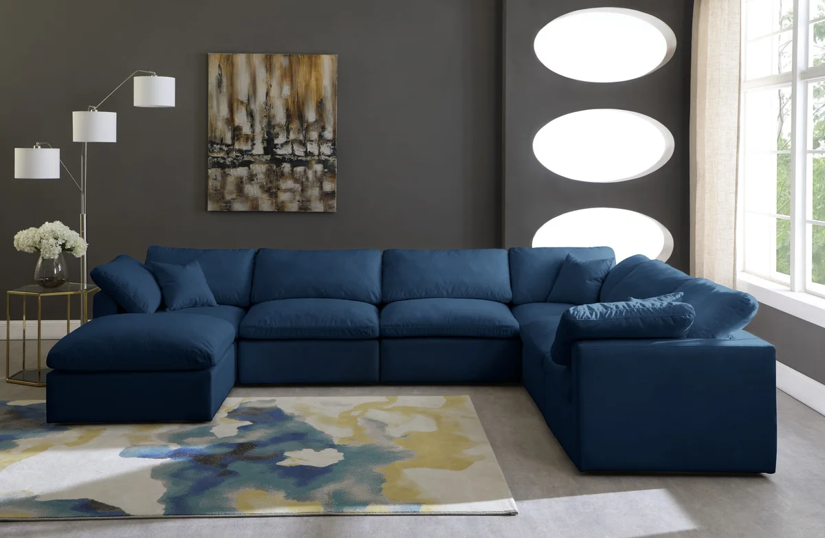 Plush - 7 Piece Modular Sectional - Navy