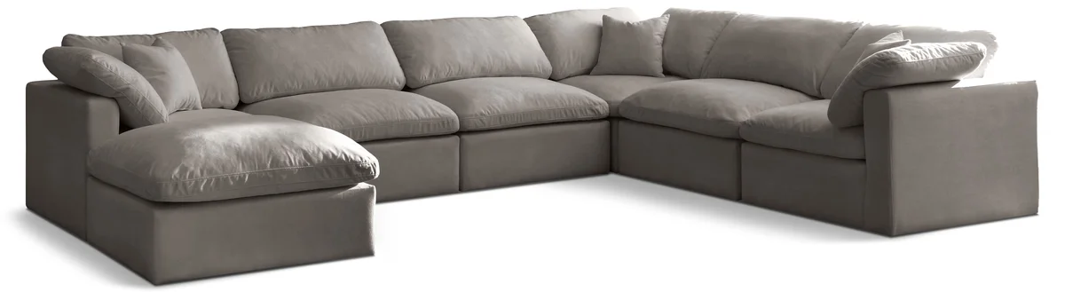 Plush - 7 Piece Modular Sectional - Gray