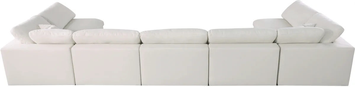 Plush - 7 Piece Modular U-Shaped Sectional - Cream