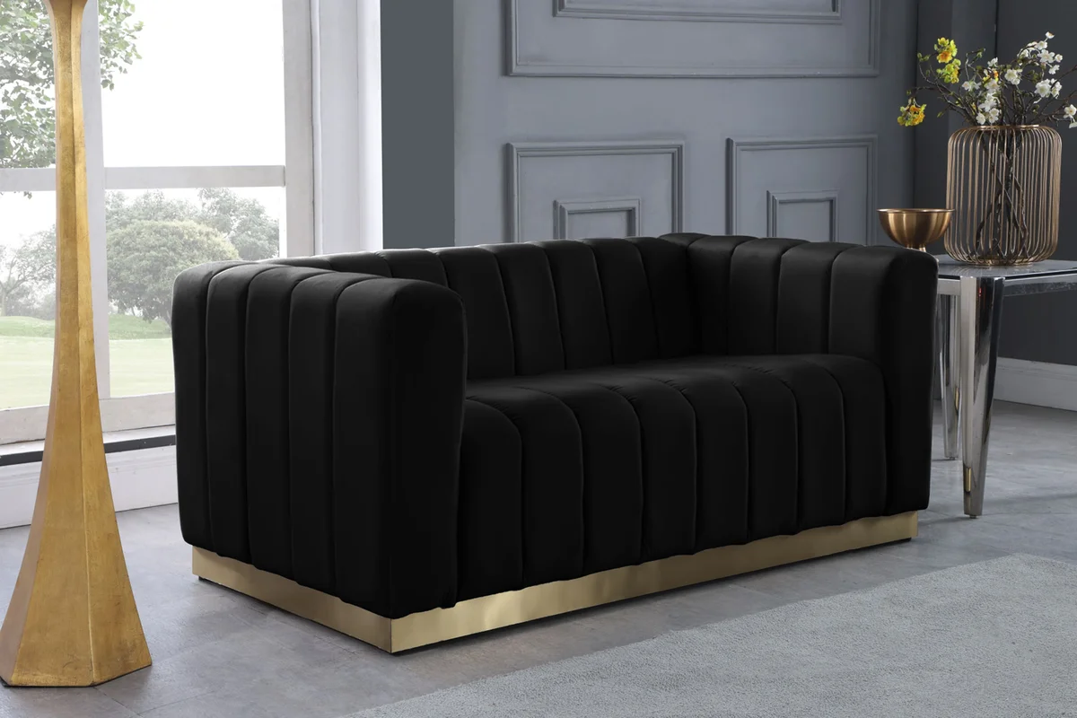 Marlon - Loveseat - Black - View 2