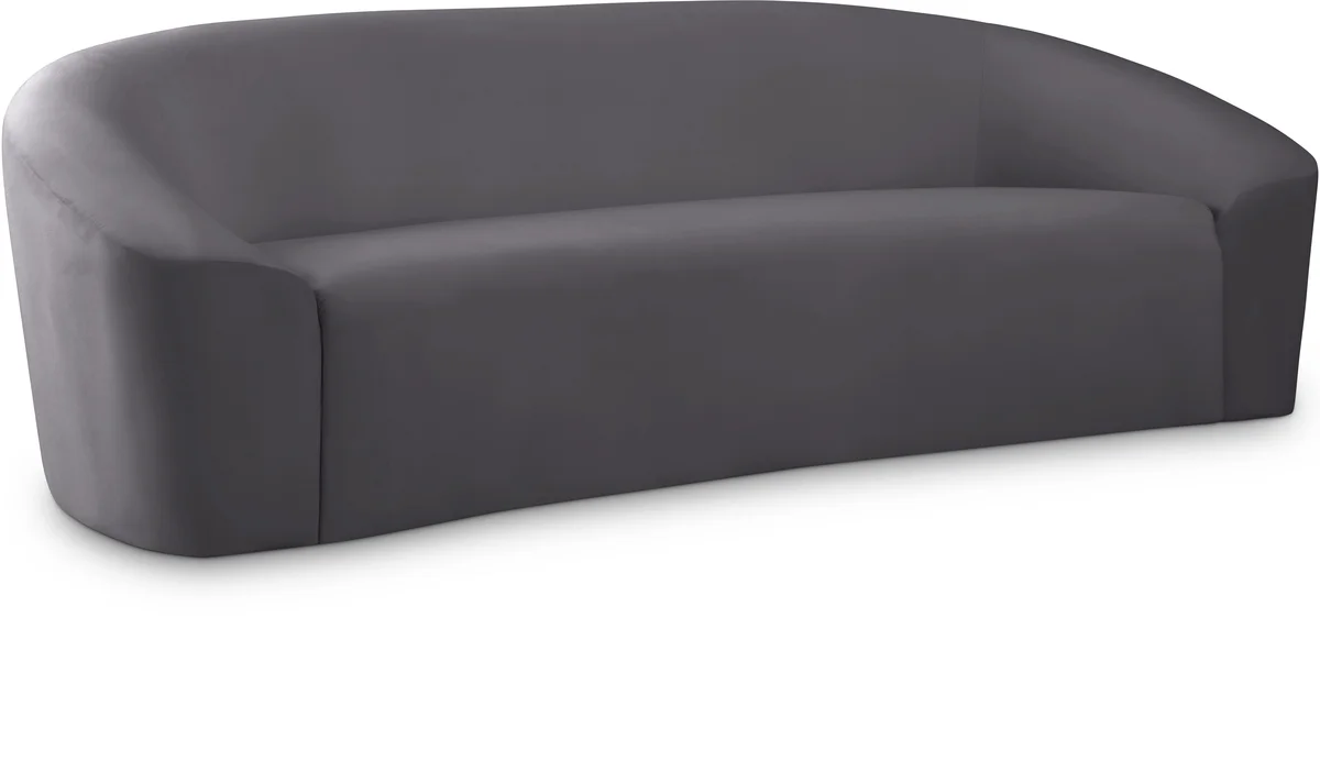 Riley - Velvet Sofa - Gray