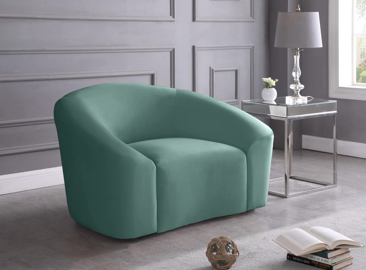Riley - Velvet Chair - Mint - View 2
