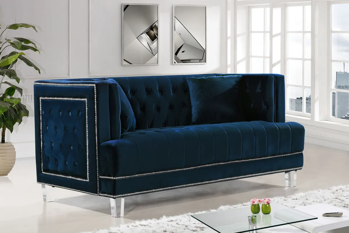 Lucas - Loveseat - Navy - View 2