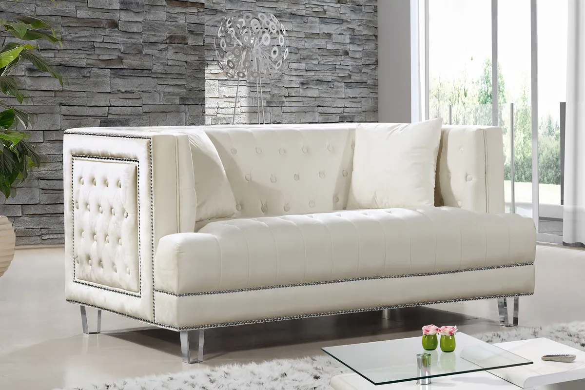 Lucas - Loveseat - Cream - View 2