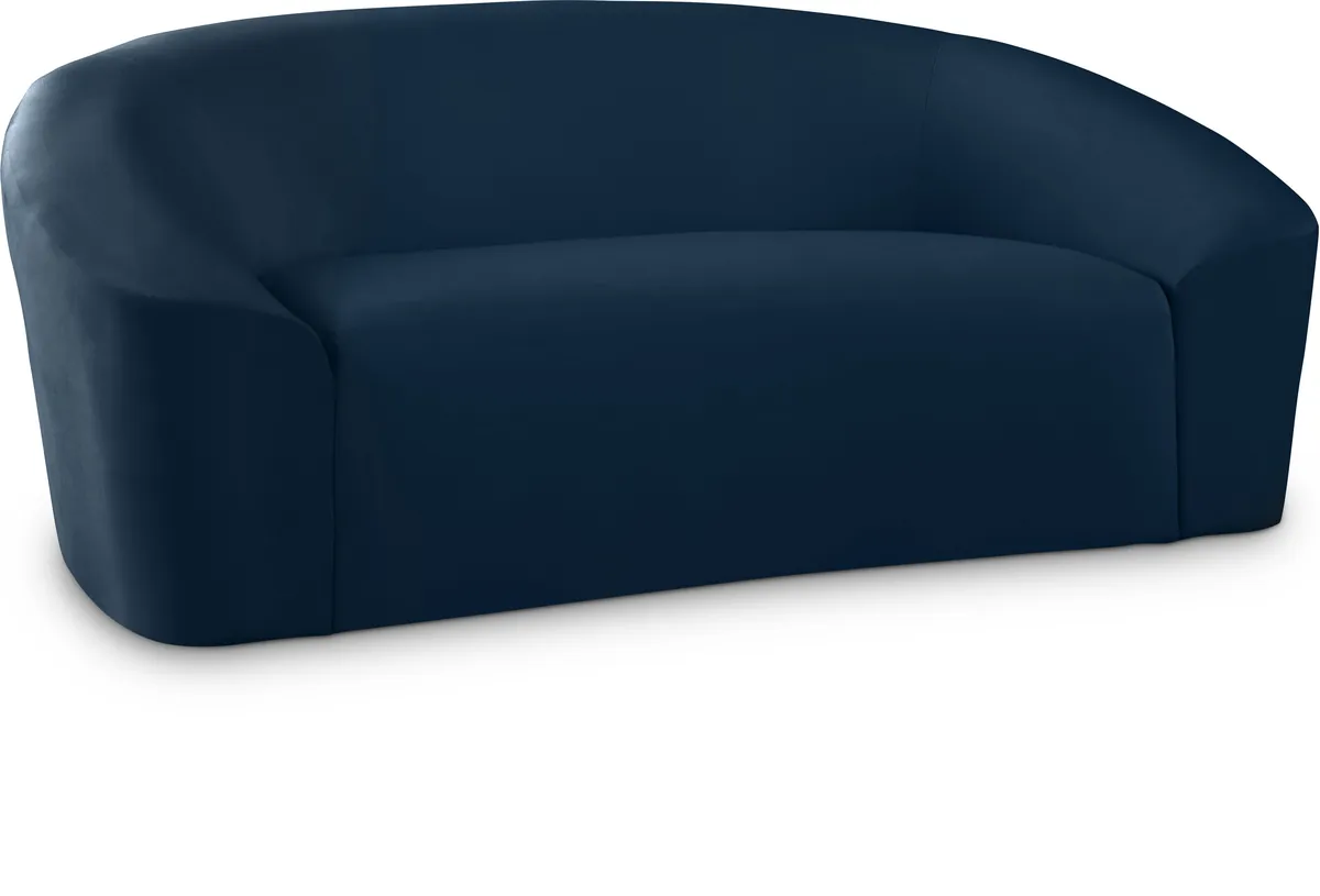 Riley - Velvet Loveseat - Navy
