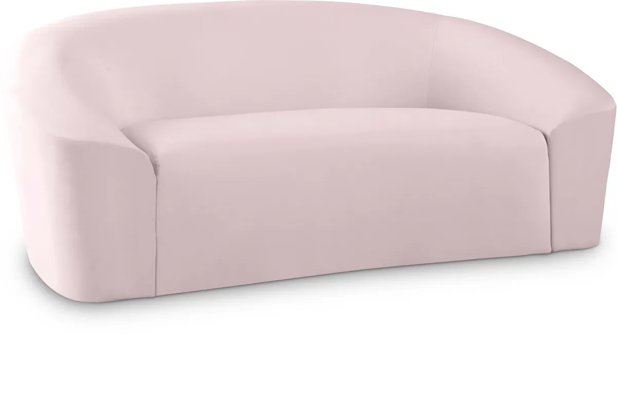 Riley - Velvet Loveseat - Pink