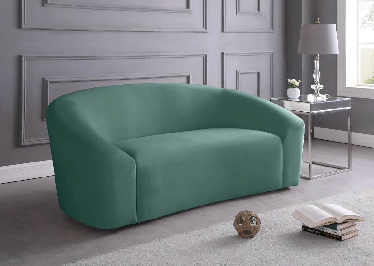 Riley - Velvet Loveseat - Mint - View 2