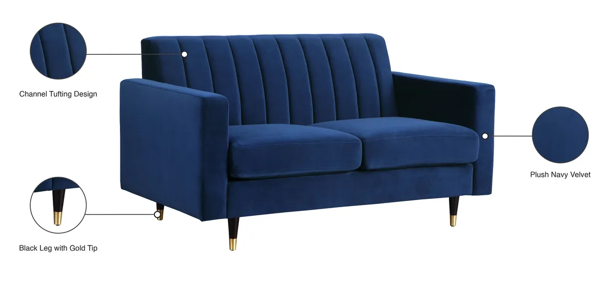 Lola - Loveseat - Navy