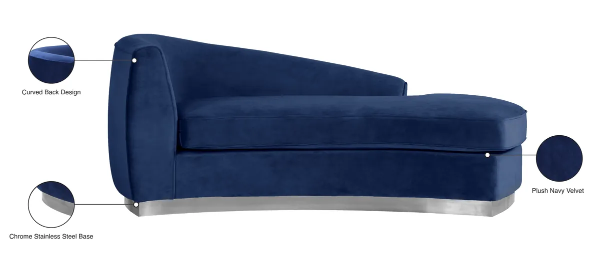 Julian - Chaise - Navy - Fabric