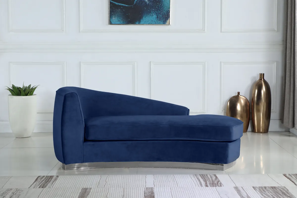 Julian - Chaise - Navy - Fabric - View 2