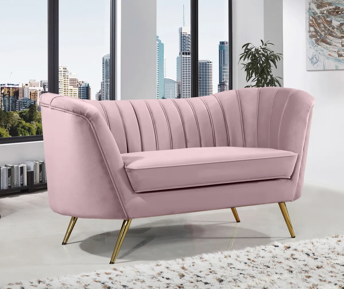 Margo - Loveseat - Pink - View 2