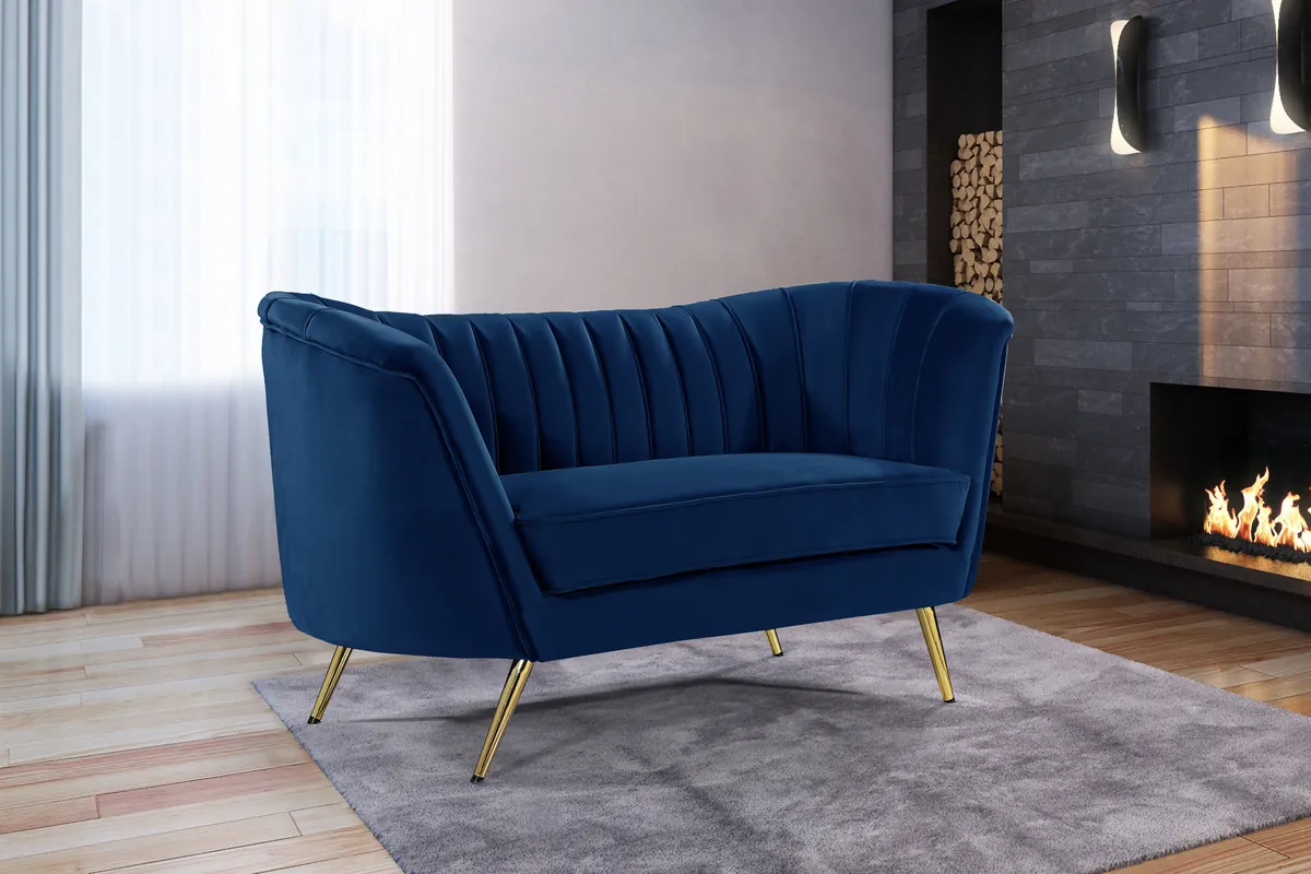 Margo - Loveseat - Navy - View 2
