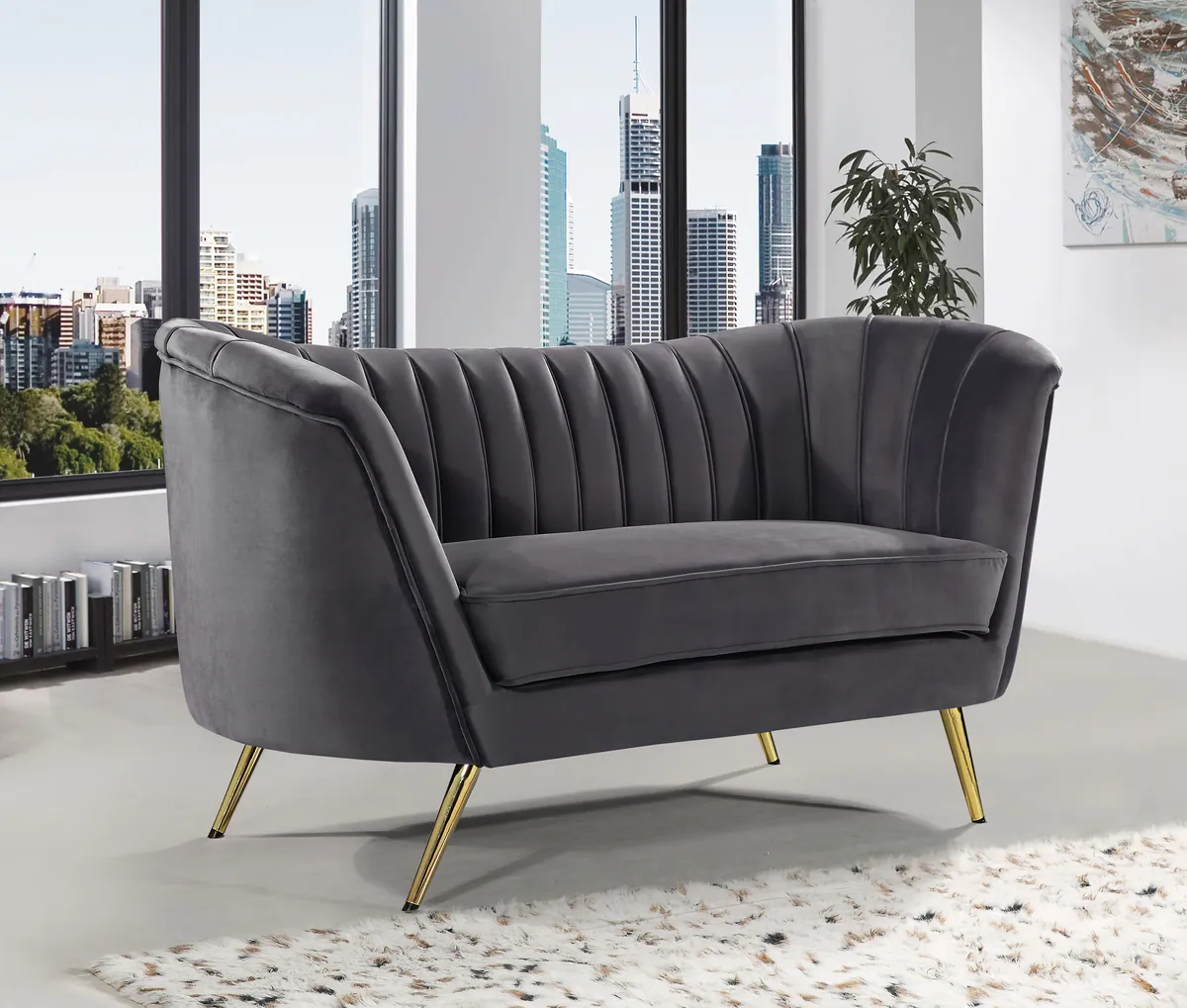 Margo - Loveseat - Gray - View 2