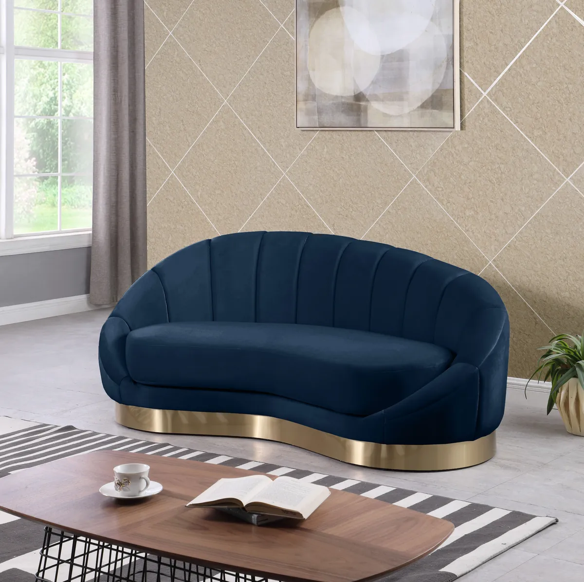 Shelly - Chaise - Navy - View 2