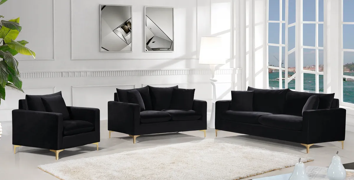 Naomi - Loveseat - Black