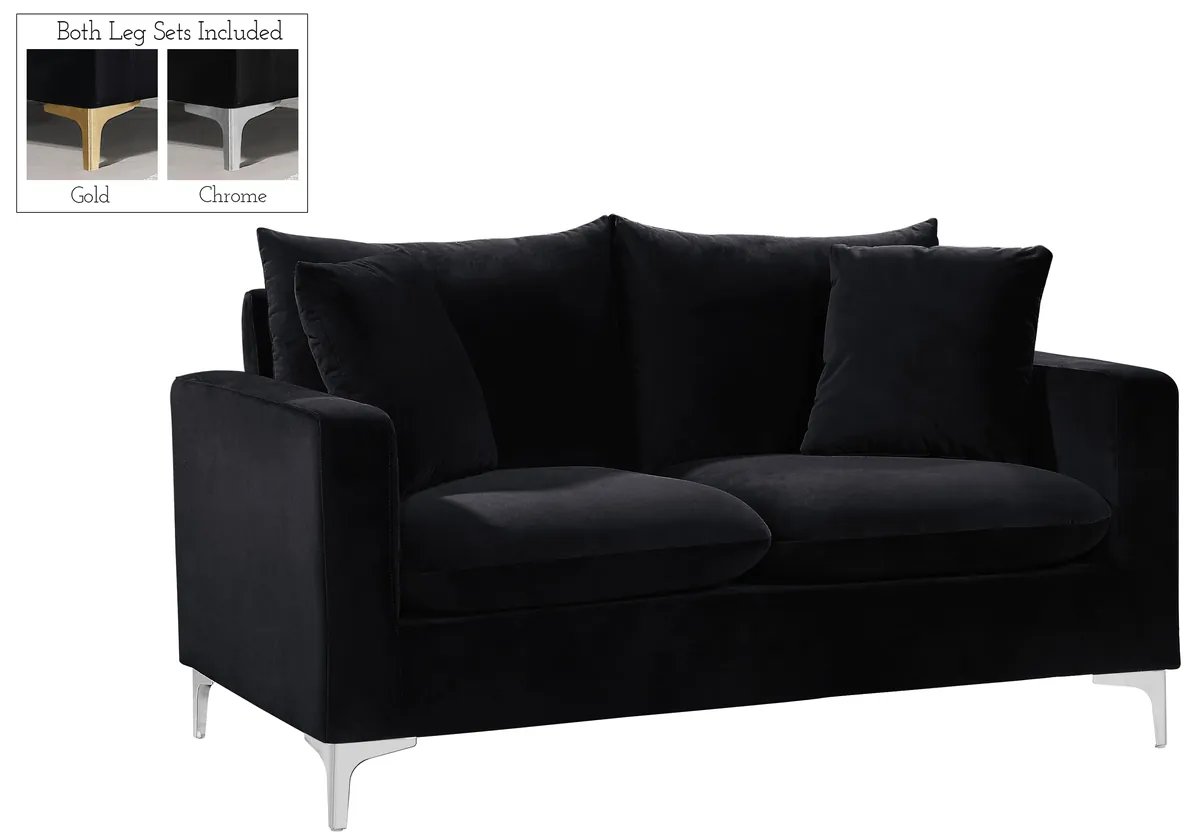 Naomi - Loveseat - Black - View 2