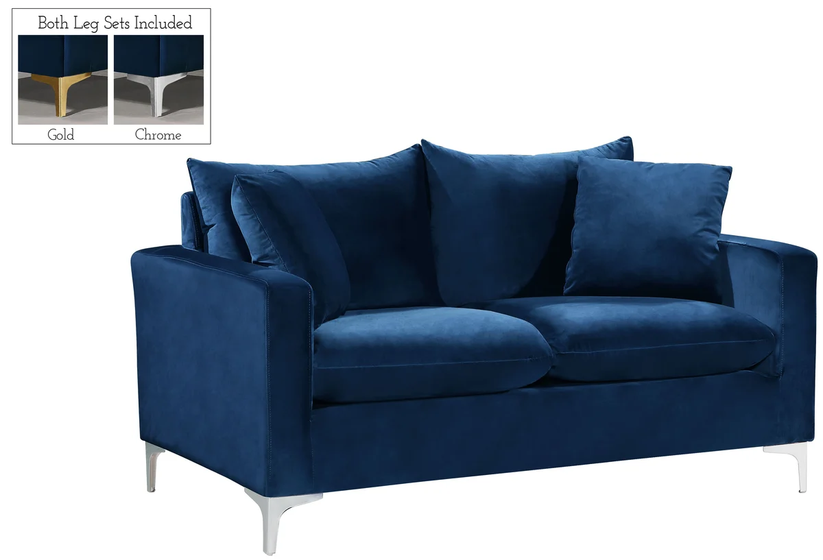 Naomi - Loveseat - Navy - View 2
