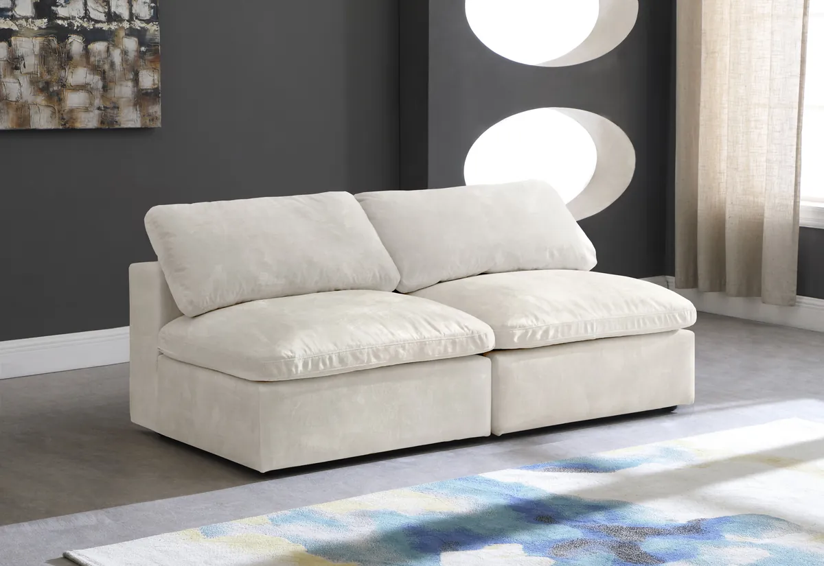 Cozy - 2 Seat Modular Armless Sofa - Cream - View 2
