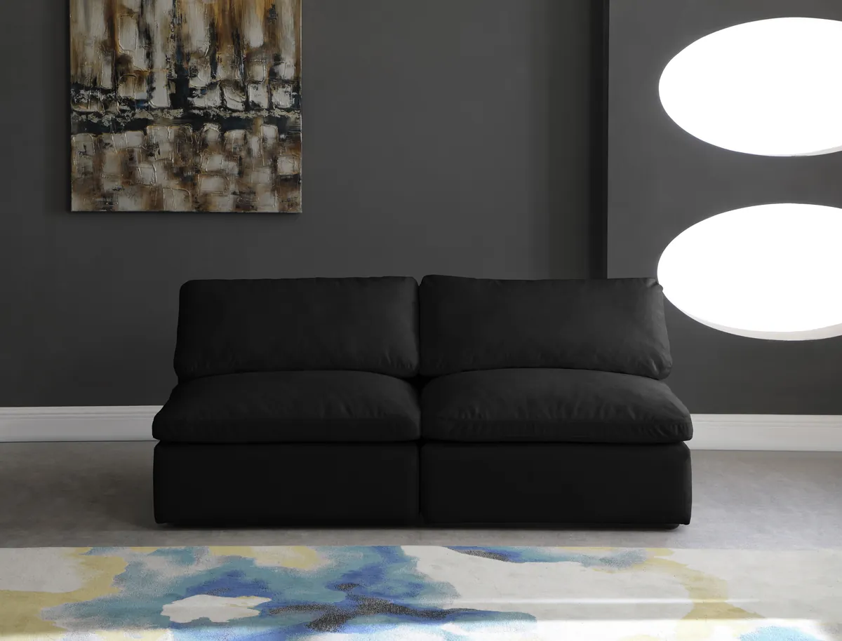 Cozy - 2 Seat Modular Armless Sofa - Black