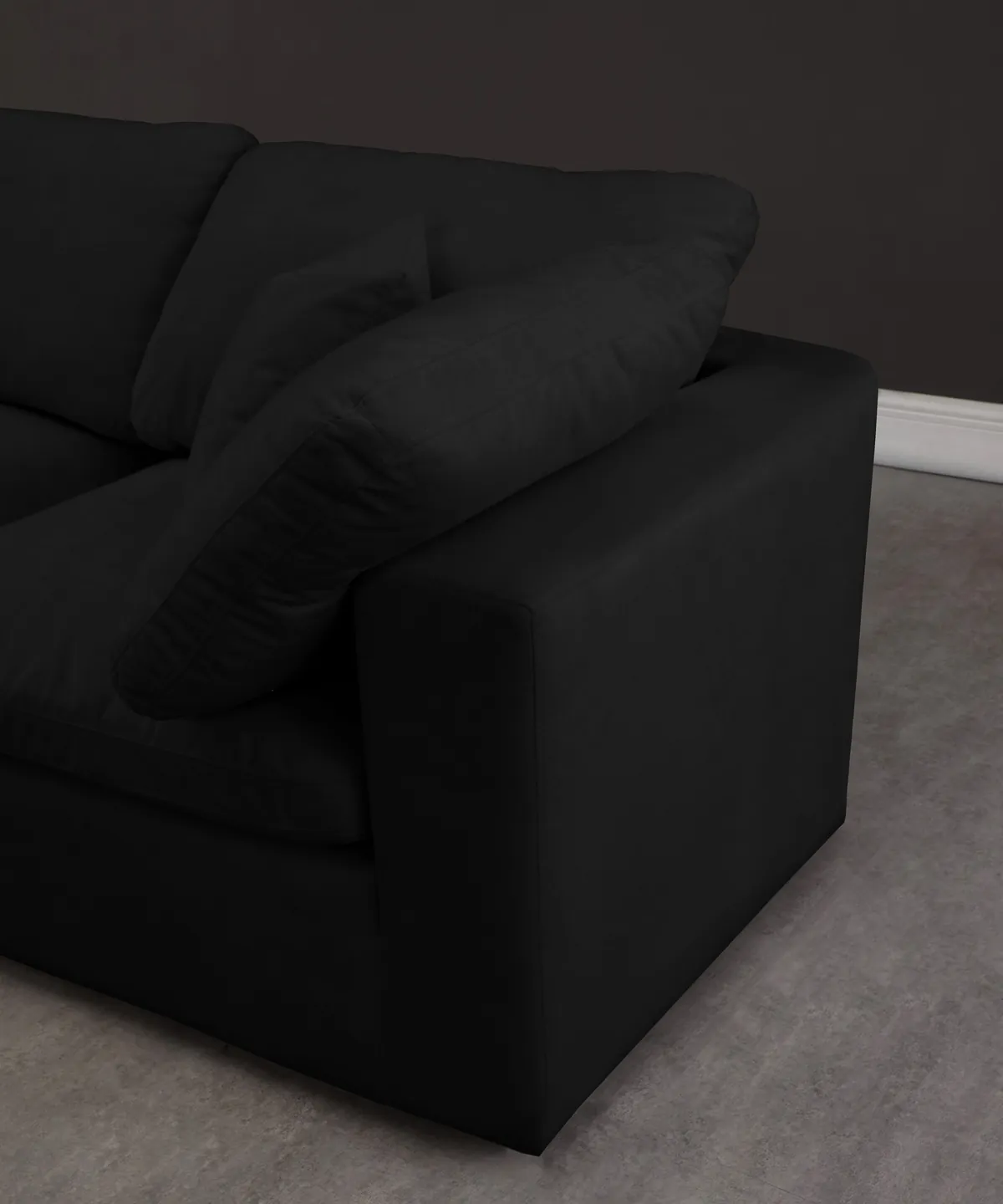 Cozy - 2 Seat Modular Armless Sofa - Black