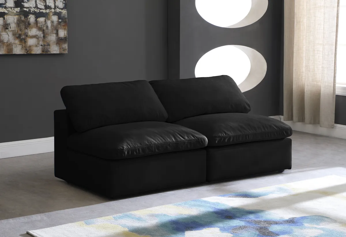 Cozy - 2 Seat Modular Armless Sofa - Black - View 2