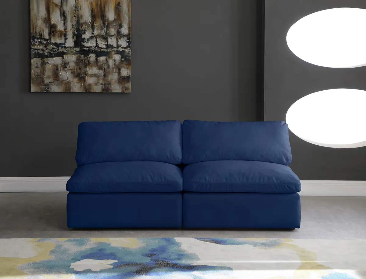 Cozy - 2 Seat Modular Armless Sofa - Navy