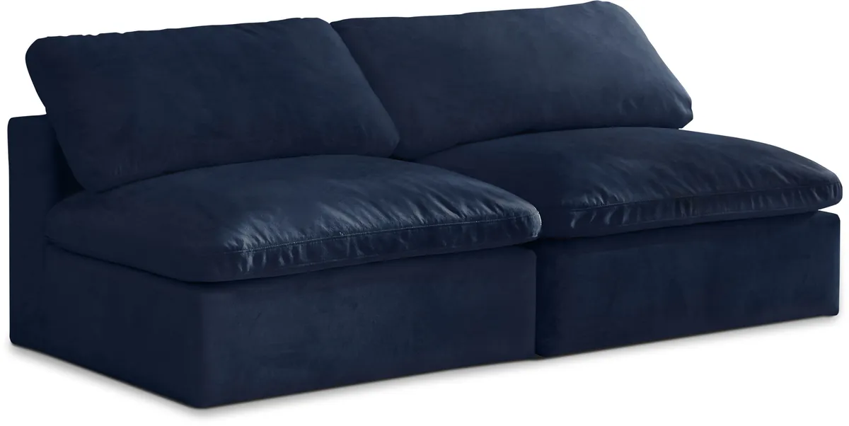 Cozy - 2 Seat Modular Armless Sofa - Navy
