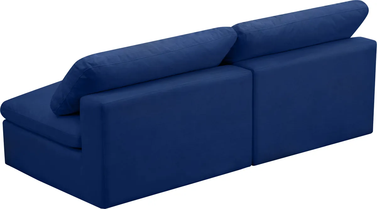 Cozy - 2 Seat Modular Armless Sofa - Navy