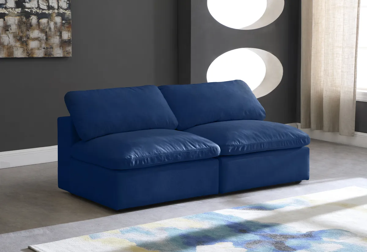 Cozy - 2 Seat Modular Armless Sofa - Navy
